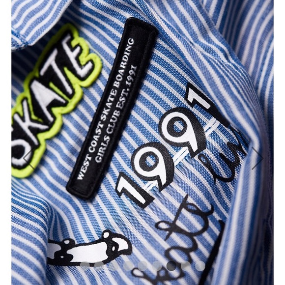 NWT Quirky blue and white strip shirt - Picture 9 of 15